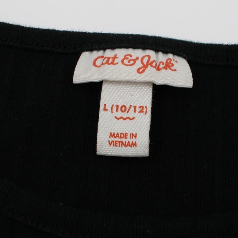Cat & Jack Girls Size L (14/16) Black Ribbed Long Sleeve Crewneck Top